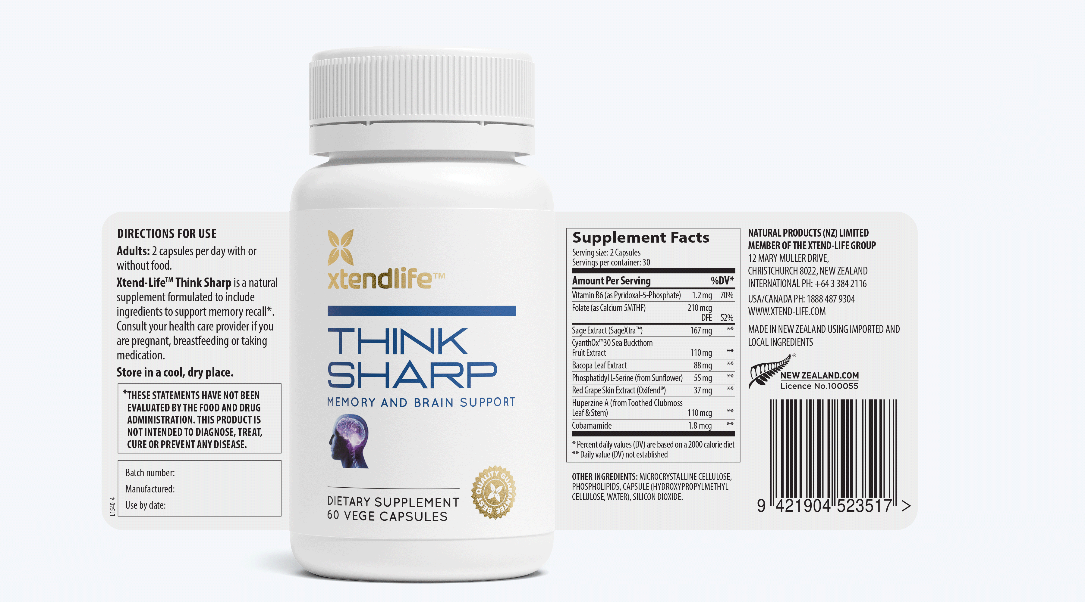 Think Sharp: Brain Support Supplement - Xtendlife