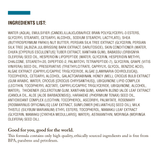 The ingredients list for Kanapa™ Soothing eye Contour Cream for Men