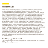 The ingredients list for Kanapa™ Soothing Eye Contour Cream