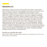 The ingredients list for Ultra-Light Sheer Day & Night Cream